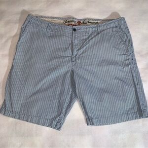 Tommy Bahama Striped Chino Shorts Mens Size 42  Blue White Bermuda
